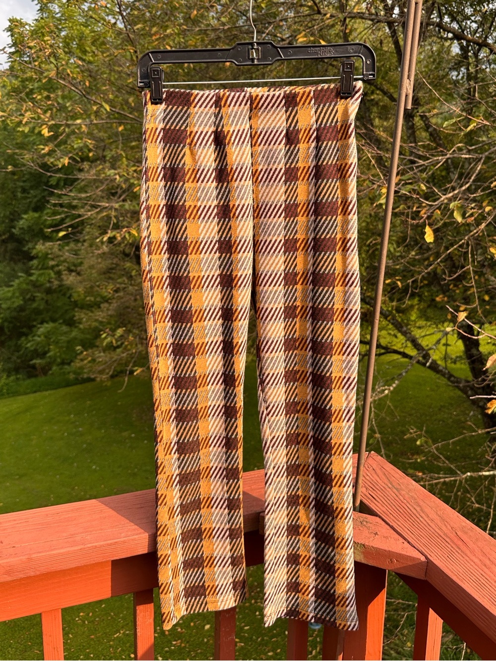 Free People Clean Crop Flare Retro Plaid - Picture 1 of 5